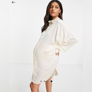Maternity Glamorous Bloom Dress in Cream